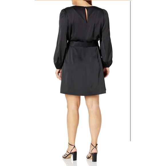 The Drop Little Black Dress Women’s XS Silky Belted Sexy Mini Minimalist Stretch - Picture 6 of 8